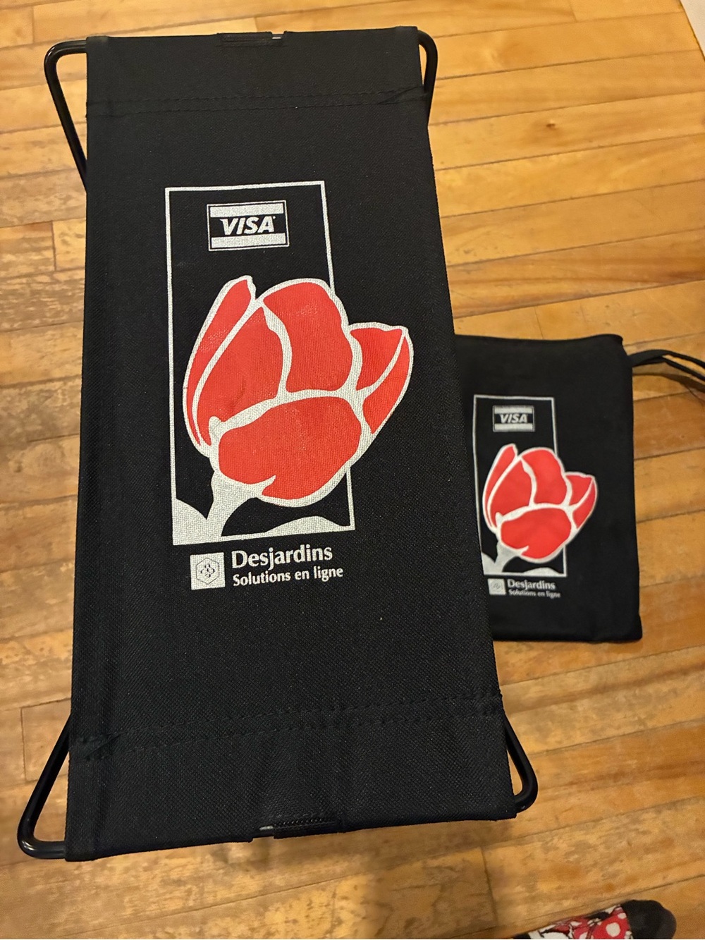 Desjardins Folding Chair & Matching Pouch in Black & Red
